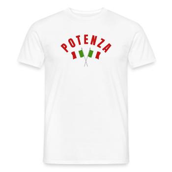Potenza Italian Flags Emblem - Men's T-Shirt - white - Front - AI Model Male 178 dark (178cm)