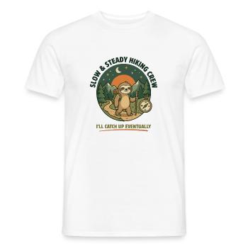 Langsame und stetige Wandergruppe - Männer T-Shirt - Weiß - Vorne - AI Model Male 178 dark (178cm)