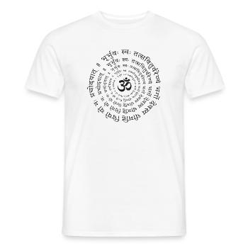 Gayatri Mantra Om Symbole Yoga Méditation Zen - T-shirt homme - blanc - Devant - AI Model Male 178 dark (178cm)