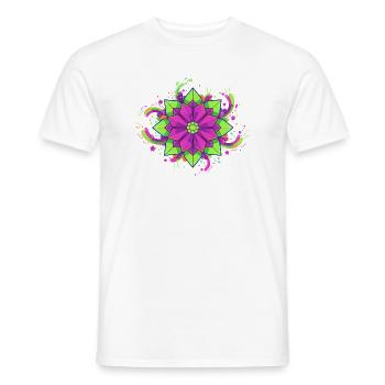 Farbenfrohe Mandala Blüte - Männer T-Shirt - Weiß - Vorne - AI Model Male 178 dark (178cm)