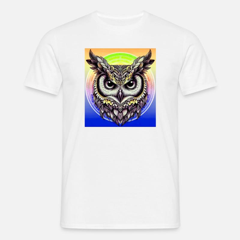 Eule - Männer T-Shirt - Weiß