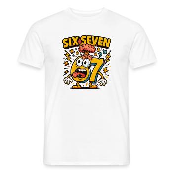 Six Seven 67 Italian Brainrot Nerd Humour Drôle - T-shirt homme - blanc - Devant - AI Model Male 178 dark (178cm)