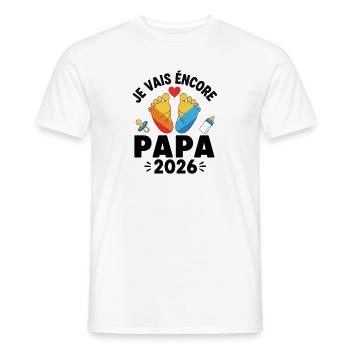 cadeau Encore Papa cette Année - T-shirt homme - blanc - Devant - AI Model Male 178 dark (178cm)
