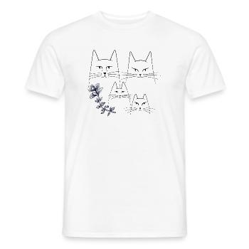 Katzen mit Blumenranke - Männer T-Shirt - Weiß - Vorne - AI Model Male 178 dark (178cm)