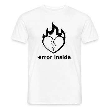 Erreur intérieure – Cœur brisé en flammes - T-shirt homme - blanc - Devant - AI Model Male 178 dark (178cm)