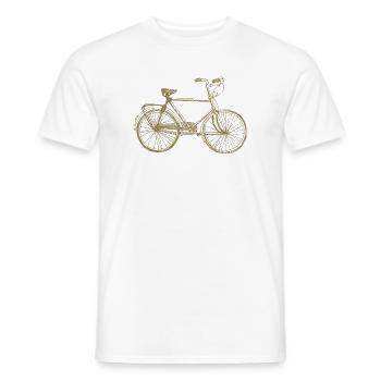 Cyclist Retro Sketch Vintage Silhouette - Men's T-Shirt - white - Front - AI Model Male 178 dark (178cm)
