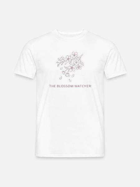 The Blossom Watcher – Frühlings-Schnee-UK-Saisonkunst - Männer T-Shirt - Weiß