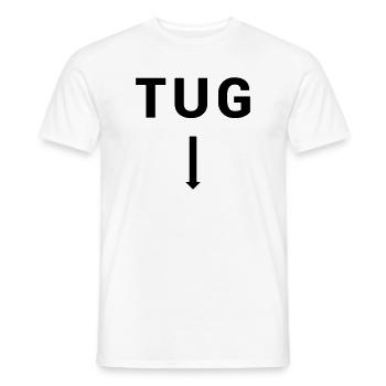 TUG Tugboat - Seafaring Sailing Ship Captain - Men's T-Shirt - white - Front - AI Model Male 178 dark (178cm)