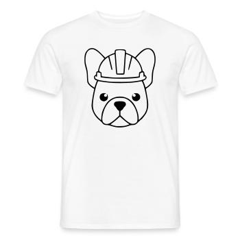 Frenchie Bauhelm Kopf Outline - Männer T-Shirt - Weiß - Vorne - AI Model Male 178 dark (178cm)