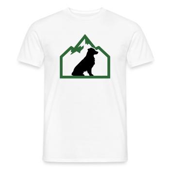Dog Mountains Outdoor Crest - Men's T-Shirt - white - Front - AI Model Male 178 dark (178cm)