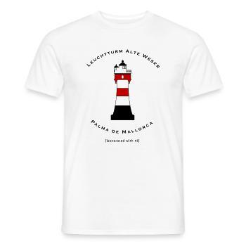 Leuchtturm Roter Sand - Nordsee Ostsee AI KI   - Männer T-Shirt - Weiß - Vorne - AI Model Male 178 dark (178cm)