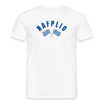 Nafplio Greek Flags  - Men's T-Shirt - white - Front - AI Model Male 178 dark (178cm)