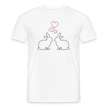 Cœurs de Lapin - T-shirt homme - blanc - Devant - AI Model Male 178 dark (178cm)