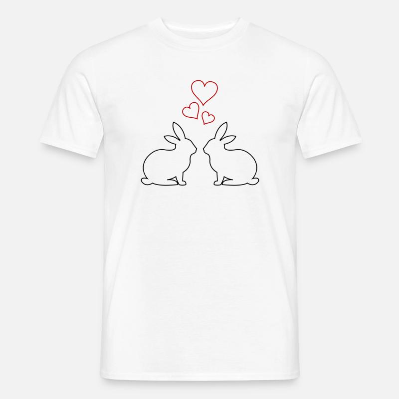 Hasen Hearts - Männer T-Shirt - Weiß