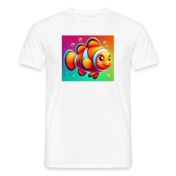 Poisson-clown - T-shirt homme - blanc - Devant - AI Model Male 178 dark (178cm)