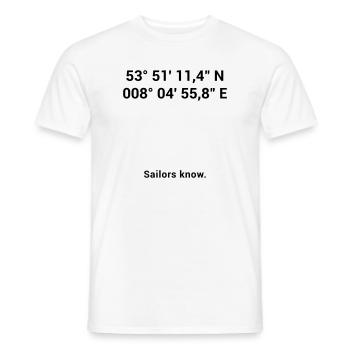 Red Sand Lighthouse - Maritime North Sea Baltic Sea - Men's T-Shirt - white - Front - AI Model Male 178 dark (178cm)