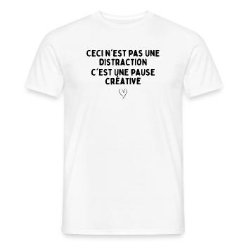 Ceci n'est pas une distraction, c'est une pause - T-shirt homme - blanc - Devant - AI Model Male 178 dark (178cm)