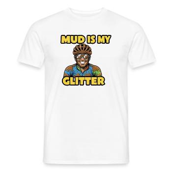 La boue est mon art de bande dessinée drôle de cyclisme pailleté - T-shirt homme - blanc - Devant - AI Model Male 178 dark (178cm)