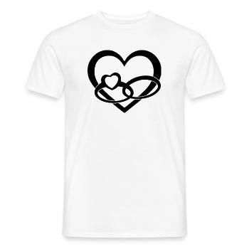 Cœur Noir & Bagues de mariage - Amour & Mariage - T-shirt homme - blanc - Devant - AI Model Male 178 dark (178cm)