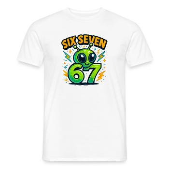 Six Seven 67 Italian Brainrot Alien Humor Funny - Men's T-Shirt - white - Front - AI Model Male 178 dark (178cm)