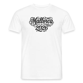 Palmier de Majorque 2026 - T-shirt homme - blanc - Devant - AI Model Male 178 dark (178cm)