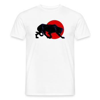 Panthère noire sur cercle rouge - T-shirt homme - blanc - Devant - AI Model Male 178 dark (178cm)