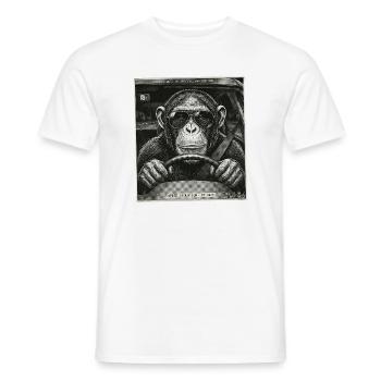 Blitzer Falle Affe Auto Fahrer - Men's T-Shirt - white - Front - AI Model Male 178 dark (178cm)