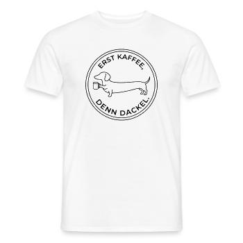 erst kaffee denn dackel - Männer T-Shirt - Weiß - Vorne - AI Model Male 178 dark (178cm)