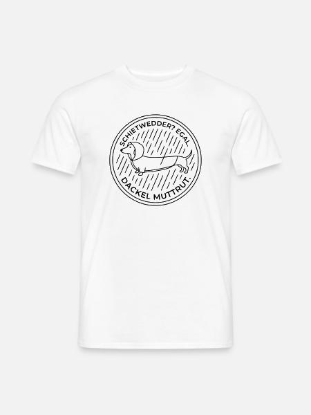 dackel mutt rut schietwetter - Männer T-Shirt - Weiß