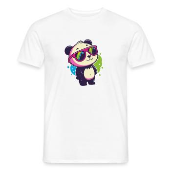 Niedliche Panda-Neonbrille - Männer T-Shirt - Weiß - Vorne - AI Model Male 178 dark (178cm)