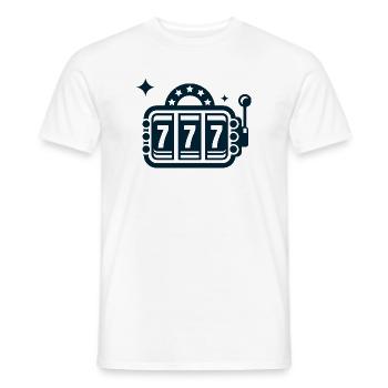 Retro Slot 777 Neon - Männer T-Shirt - Weiß - Vorne - AI Model Male 178 dark (178cm)