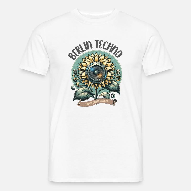 Berlin Techno - Love and Beats - Männer T-Shirt - Weiß