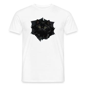 Black Cat by Clipped Edge - Men's T-Shirt - white - Front - AI Model Male 178 dark (178cm)