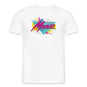 Musique néon Ambiance rétro - T-shirt homme - blanc - Devant - AI Model Male 178 dark (178cm)