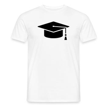 Graduation Cap Absolvent Logo - Männer T-Shirt - Weiß - Vorne - AI Model Male 178 dark (178cm)