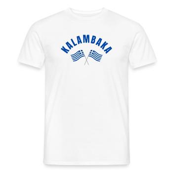 Kalambaka-griechische Flaggen - Männer T-Shirt - Weiß - Vorne - AI Model Male 178 dark (178cm)