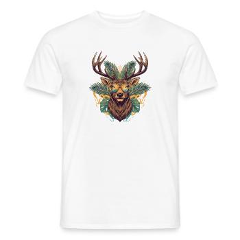 Hirsch Tropen-Sonnenbrille - Männer T-Shirt - Weiß - Vorne - AI Model Male 178 dark (178cm)