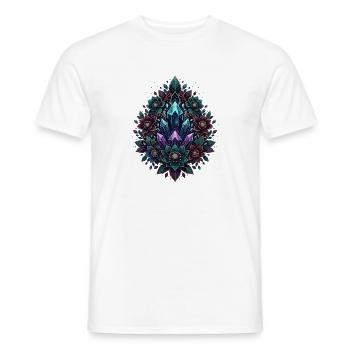 Crystal MandalaFlower Circle - Men's T-Shirt - white - Front - AI Model Male 178 dark (178cm)