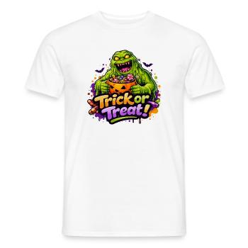 schleimmonster-trick-or-treat - Männer T-Shirt - Weiß - Vorne - AI Model Male 178 dark (178cm)
