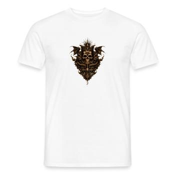 Gothic Skull with Dragons & Occult Symbols - Men's T-Shirt - white - Front - AI Model Male 178 dark (178cm)
