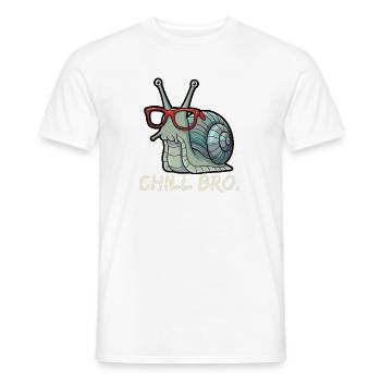 Chill Bro Funny Snail - Men's T-Shirt - white - Front - AI Model Male 178 dark (178cm)