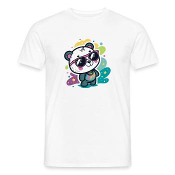 Panda Pop Pink Glasses - Men's T-Shirt - white - Front - AI Model Male 178 dark (178cm)