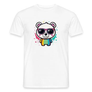 Regenbogenpanda-Brille - Männer T-Shirt - Weiß - Vorne - AI Model Male 178 dark (178cm)