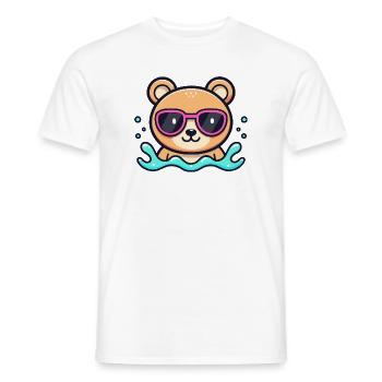 Teddy Bear Beach Pink Glasses - Men's T-Shirt - white - Front - AI Model Male 178 dark (178cm)