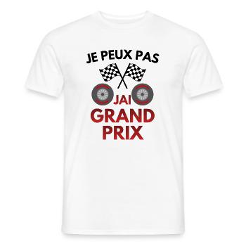 Je peux pas, j'ai Grand Prix, Humour course - T-shirt homme - blanc - Devant - AI Model Male 178 dark (178cm)