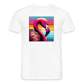 flamingo - Men's T-Shirt - white - Front - AI Model Male 178 dark (178cm)