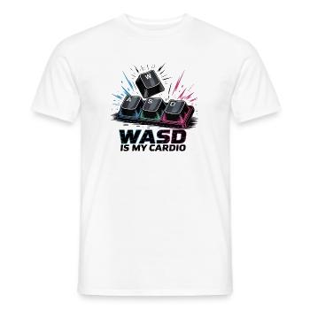 Lustiges Gaming Keyboard WASD mein Cardio Gamer - Männer T-Shirt - Weiß - Vorne - AI Model Male 178 dark (178cm)