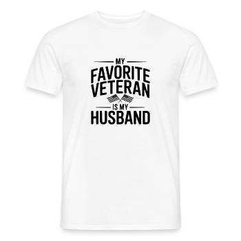 Mon vétéran préféré est mon mari - T-shirt homme - blanc - Devant - AI Model Male 178 dark (178cm)