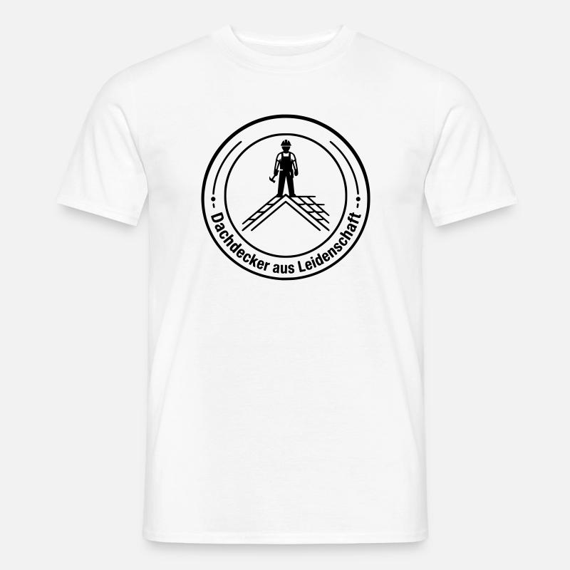 Dachdecker Leidenschaft Badge - Männer T-Shirt - Weiß