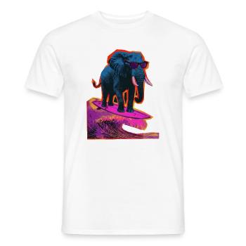 Surf d’éléphant Surf - T-shirt homme - blanc - Devant - AI Model Male 178 dark (178cm)